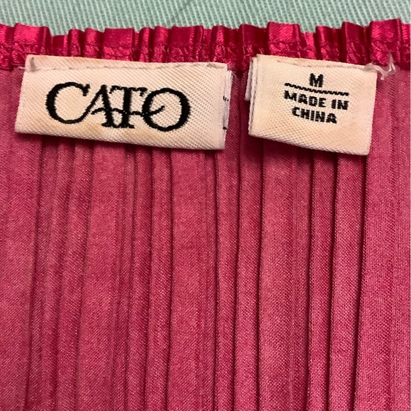 Cato short sleeve ruffle pleated  top size medium bright Pink - Picture 4 of 6